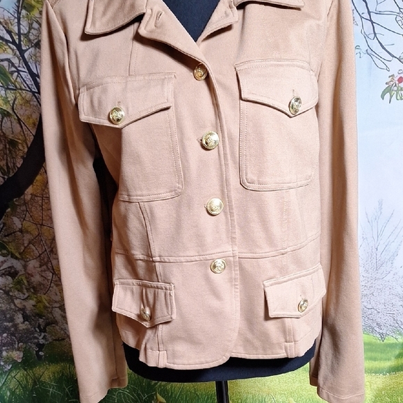 Joie Tan Blazer with Gold Accents - Picture 2 of 12